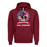 Burgundy DONALD TRUMP 2016 WE SHALL OVERCOMB Zipper Hoodie - Bettercallsaul