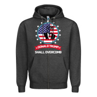 Charcoal Heather DONALD TRUMP 2016 WE SHALL OVERCOMB Zipper Hoodie - Bettercallsaul