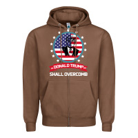 Chestnut DONALD TRUMP 2016 WE SHALL OVERCOMB Zipper Hoodie - Bettercallsaul