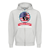 Dove Grey DONALD TRUMP 2016 WE SHALL OVERCOMB Zipper Hoodie - Bettercallsaul