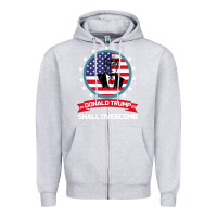 Heather Grey DONALD TRUMP 2016 WE SHALL OVERCOMB Zipper Hoodie - Bettercallsaul