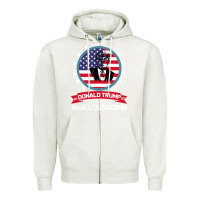 Oatmeal Heather DONALD TRUMP 2016 WE SHALL OVERCOMB Zipper Hoodie - Bettercallsaul