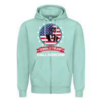 Seafoam DONALD TRUMP 2016 WE SHALL OVERCOMB Zipper Hoodie - Bettercallsaul