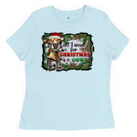 Baby Blue all i want for christmas is a cow Ladies Tee - RanaPortraitStore