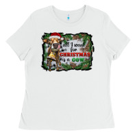 White all i want for christmas is a cow Ladies Tee - RanaPortraitStore