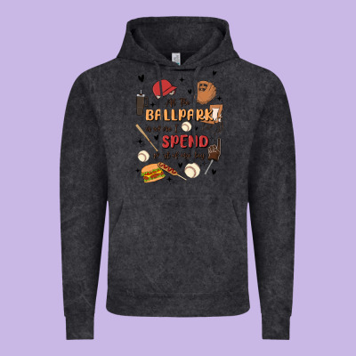 At The Ballpark Is Where I Spend Most Of My Day Vintage Hoodie Designed By Maliassmallbusiness