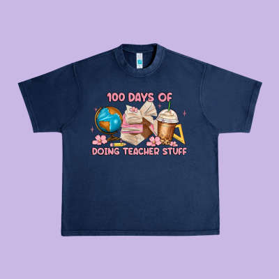 100 Days Of Doing Teacher Stuff Urban Heavy Tee Designed By Maliassmallbusiness