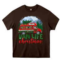 Chocolate Brown van life christmas Heavy Core Tee - BundleAndBundleShop