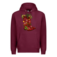 Burgundy Christmas boots Premium Hoodie - JahusDesignShop