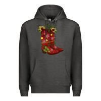 Charcoal Heather Christmas boots Premium Hoodie - JahusDesignShop