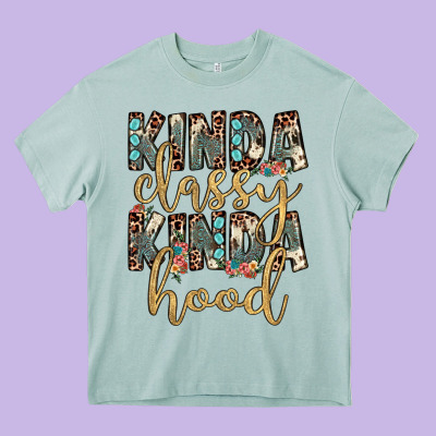 Kinda Classy Kinda Hood Heavy Core Tee Designed By Jahusdesignshop
