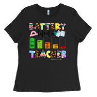 Black battery life of a teacher Ladies Tee - AdoDesignShop