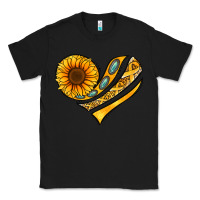 Black Childhood Cancer Awareness heart Classic Tee - NancyCooperArtShop