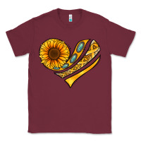 Burgundy Childhood Cancer Awareness heart Classic Tee - NancyCooperArtShop