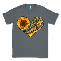 Charcoal Heather Childhood Cancer Awareness heart Classic Tee - NancyCooperArtShop