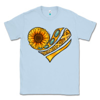 Dusty Blue Childhood Cancer Awareness heart Classic Tee - NancyCooperArtShop