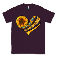 Plum Childhood Cancer Awareness heart Classic Tee - NancyCooperArtShop