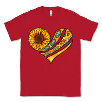 Red Childhood Cancer Awareness heart Classic Tee - NancyCooperArtShop