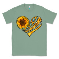 Sage Childhood Cancer Awareness heart Classic Tee - NancyCooperArtShop