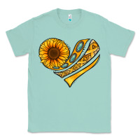 Seafoam Childhood Cancer Awareness heart Classic Tee - NancyCooperArtShop