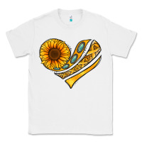 White Childhood Cancer Awareness heart Classic Tee - NancyCooperArtShop
