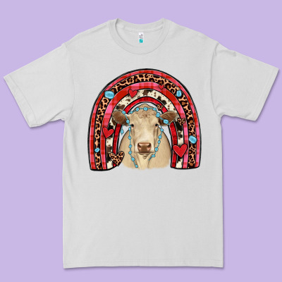 Valentines Charolais  Rainbow Premium Tee Designed By Jahusdesignshop