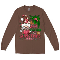 Chestnut Pink Christmas hot cocoa and christmas movies Long Sleeve Tee - NancyCooperArtShop