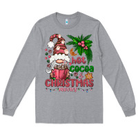 Heather Grey Pink Christmas hot cocoa and christmas movies Long Sleeve Tee - NancyCooperArtShop