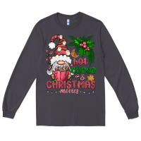 Smoke Pink Christmas hot cocoa and christmas movies Long Sleeve Tee - NancyCooperArtShop