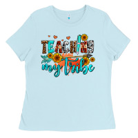 Baby Blue teaching my tribe Ladies Tee - AdoDesignShop