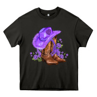 Asphalt purple cowgirl  and roses Heavy Core Tee - AdoDesignShop