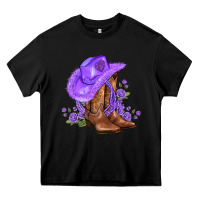 Black purple cowgirl  and roses Heavy Core Tee - AdoDesignShop