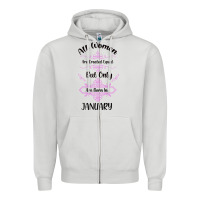 Dove Grey all women are created equal but only the smartest are born in january Zipper Hoodie - Bettercallsaul