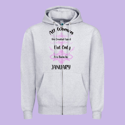 All Women Are Created Equal But Only The Smartest Are Born In January Zipper Hoodie Designed By Bettercallsaul
