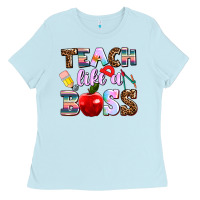 Baby Blue teach like a boss Ladies Tee - AdoDesignShop