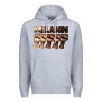 Heather Grey melanin juneteenth Premium Hoodie - CowGirlArtShop