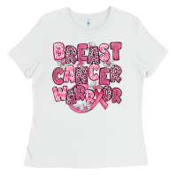 White breast cancer warrior Ladies Tee - JahusDesignShop
