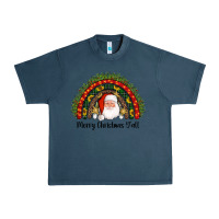 Midnight Navy merry christmas y'all santa rainbow Urban Heavy Tee - AdoDesignShop