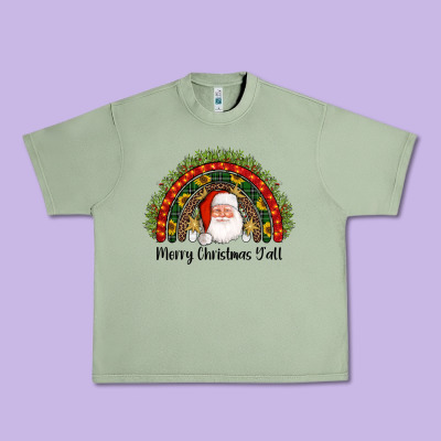 Merry Christmas Y'all Santa Rainbow Urban Heavy Tee Designed By Adodesignshop