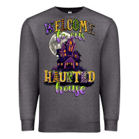 Charcoal Heather welcome to our haunted house Premium Sweatshirt - CowGirlArtShop