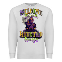Dove Grey welcome to our haunted house Premium Sweatshirt - CowGirlArtShop
