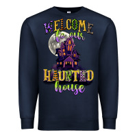 Navy welcome to our haunted house Premium Sweatshirt - CowGirlArtShop