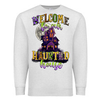 Oatmeal Heather welcome to our haunted house Premium Sweatshirt - CowGirlArtShop