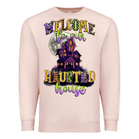 Pale Pink welcome to our haunted house Premium Sweatshirt - CowGirlArtShop