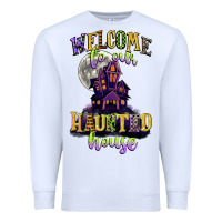 White welcome to our haunted house Premium Sweatshirt - CowGirlArtShop