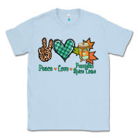 Dusty Blue Peace love pumpkin spice latte Classic Tee - NancyCooperArtShop