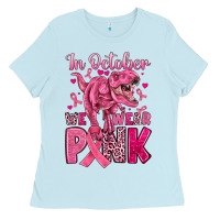 In October We Wear Pink Dinosaur Ladies Tee | Teevron