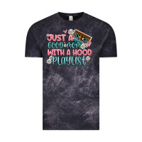 Cloud Black just a good mom with a hood playlist Vintage Tee - MaliasSmallBusiness