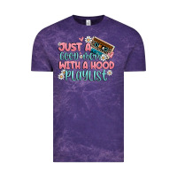 Cloud Purple just a good mom with a hood playlist Vintage Tee - MaliasSmallBusiness