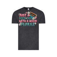 Vintage Black just a good mom with a hood playlist Vintage Tee - MaliasSmallBusiness
